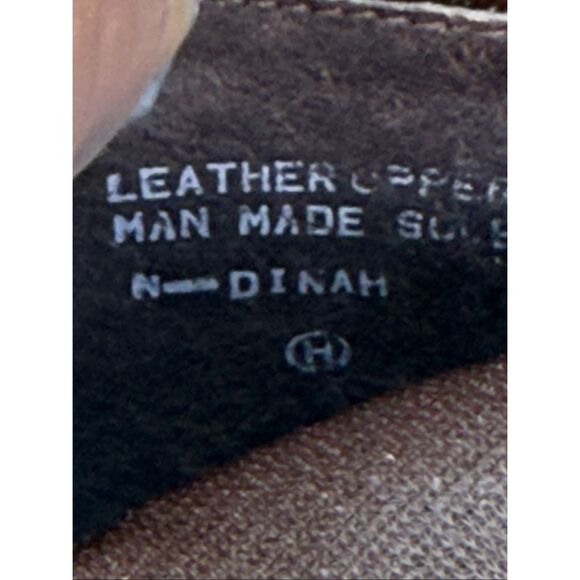 Vintage Nine West Dinah Soft Leather Slouch Ankle Boots Brown Minimalist - Picture 5 of 11